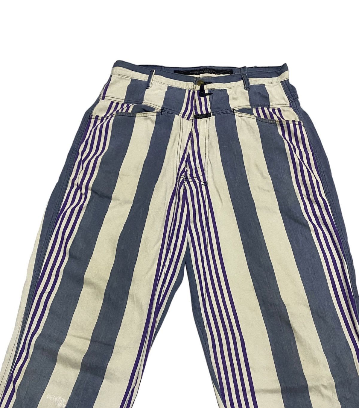 Art Comes First × Marithe + Francois Girbaud × Vintage Vtg 90’s MFG Striped Pattern Baggy Size US 33 - 1 Thumbnail