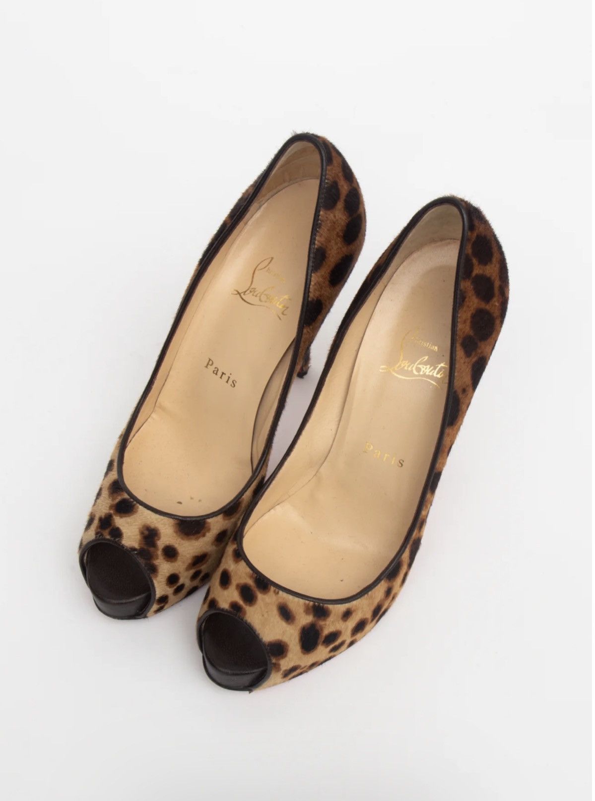 Christian Louboutin Christian Louboutin CHEETAH OPEN TOE PLATFORM PUMP Size US 8 / IT 38 - 2 Thumbnail