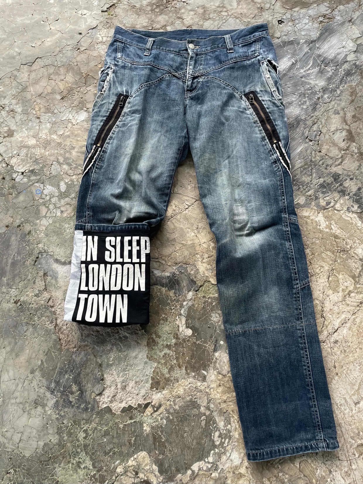 PPFM Rare Archive PPFM In Sleepy London Town Distressed Denim Size US 34 / EU 50 - 2 Thumbnail