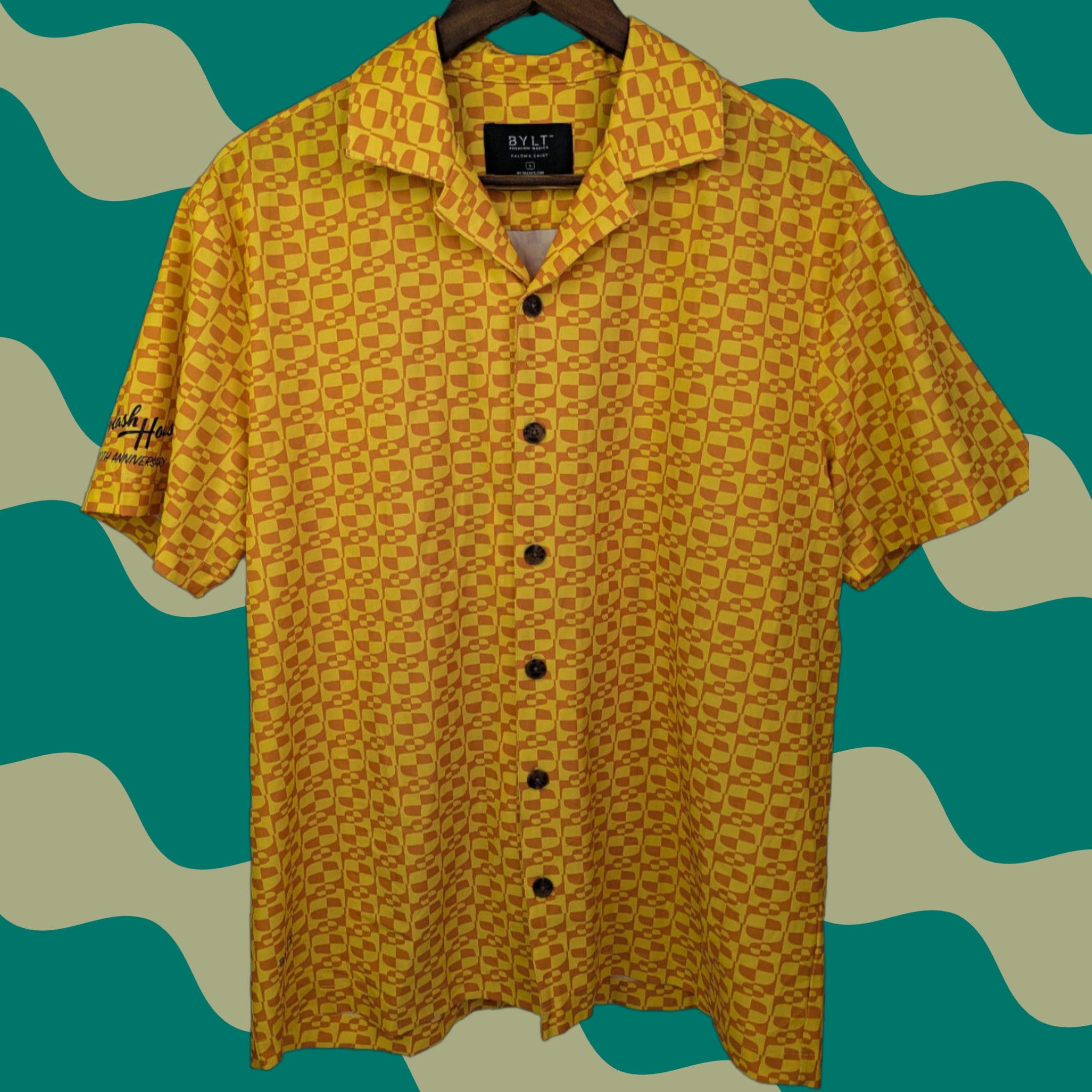 Logo 7 Bylt Paloma Hawaiian Shirt Short Sleeve Yellow Orange Geometric Size Large Logo Shirt Men Bylt Paloma Size US S / EU 44-46 / 1 - 1 Thumbnail