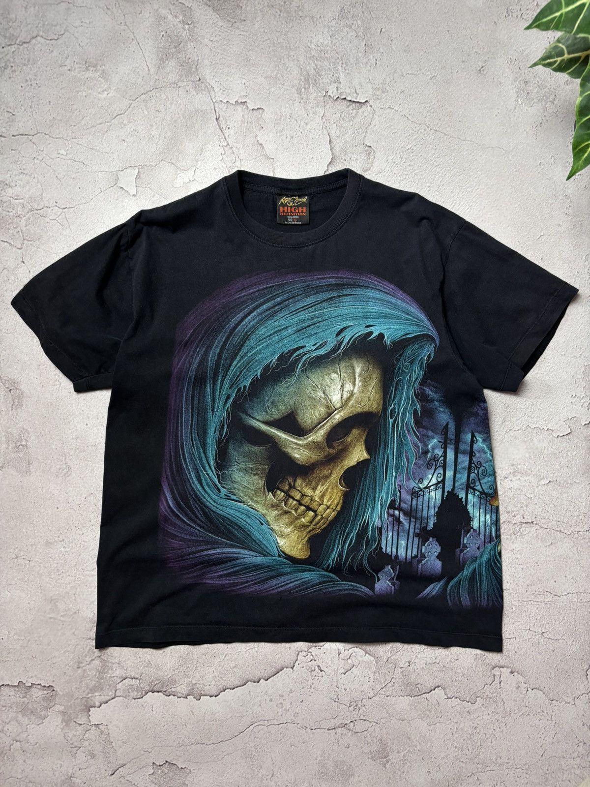 Vintage Rock Chang Grim Reaper Graphic T-Shirt Size XL Size US XL / EU 56 / 4 - 1 Thumbnail