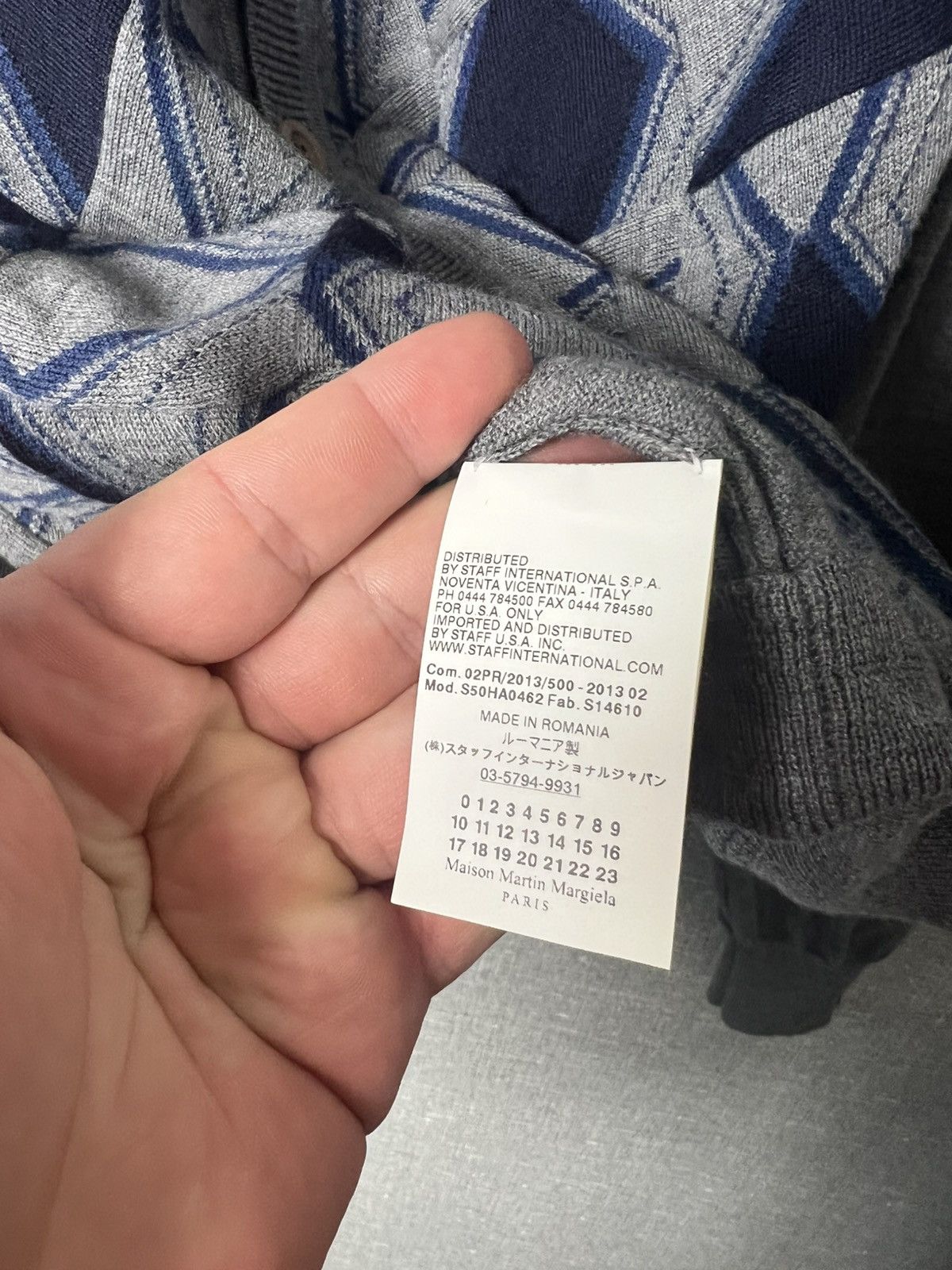 Maison Margiela Maison Margiela Geometric Pattern Wool Cardigan Mens Sweater Size US XL / EU 56 / 4 - 15 Thumbnail