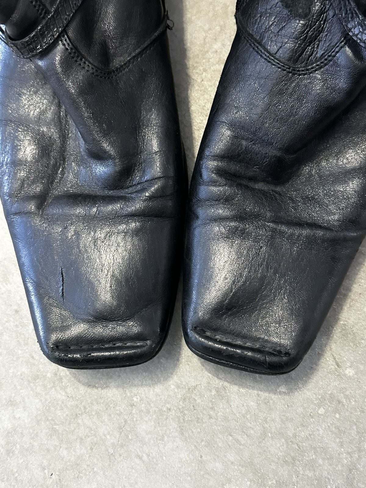 Vintage Vintage Black Leather Moto Boots Size US 10.5 / EU 43-44 - 5 Thumbnail