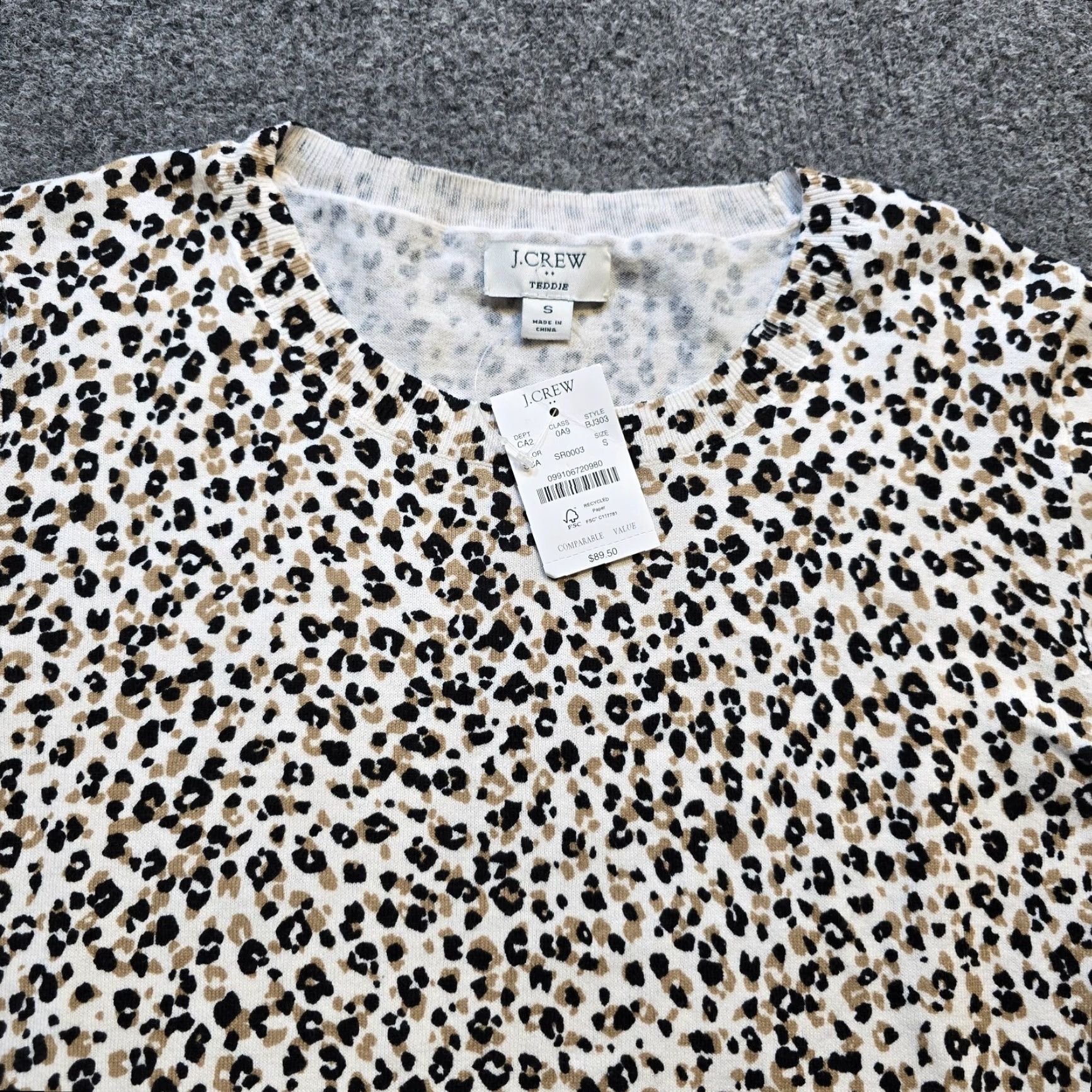J.Crew J.CREW Sweater Womens Size Small Black Leopard Top Stretch Casual Capsule Size S / US 4 / IT 40 - 2 Thumbnail
