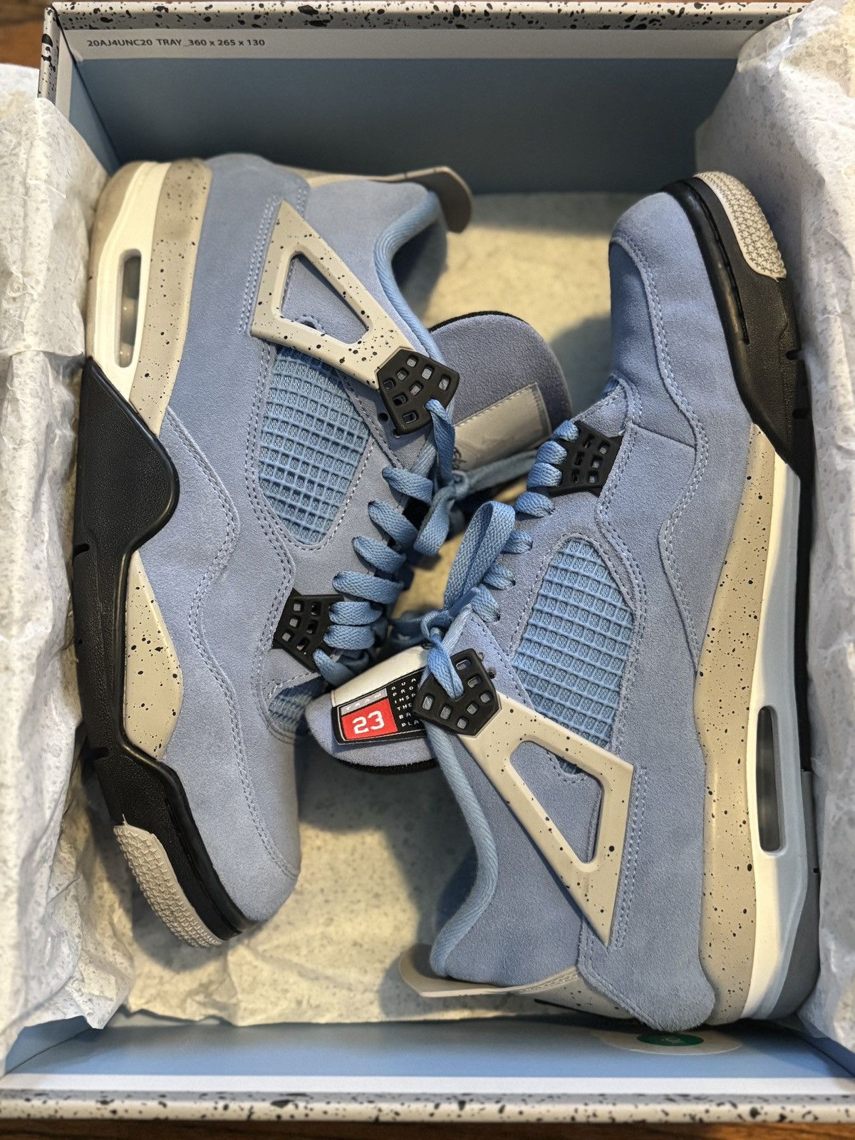 Jordan Brand × Nike JORDAN 4 RETRO UNIVERSITY UNC BLUES Size US 11.5 / EU 44-45 - 20 Thumbnail