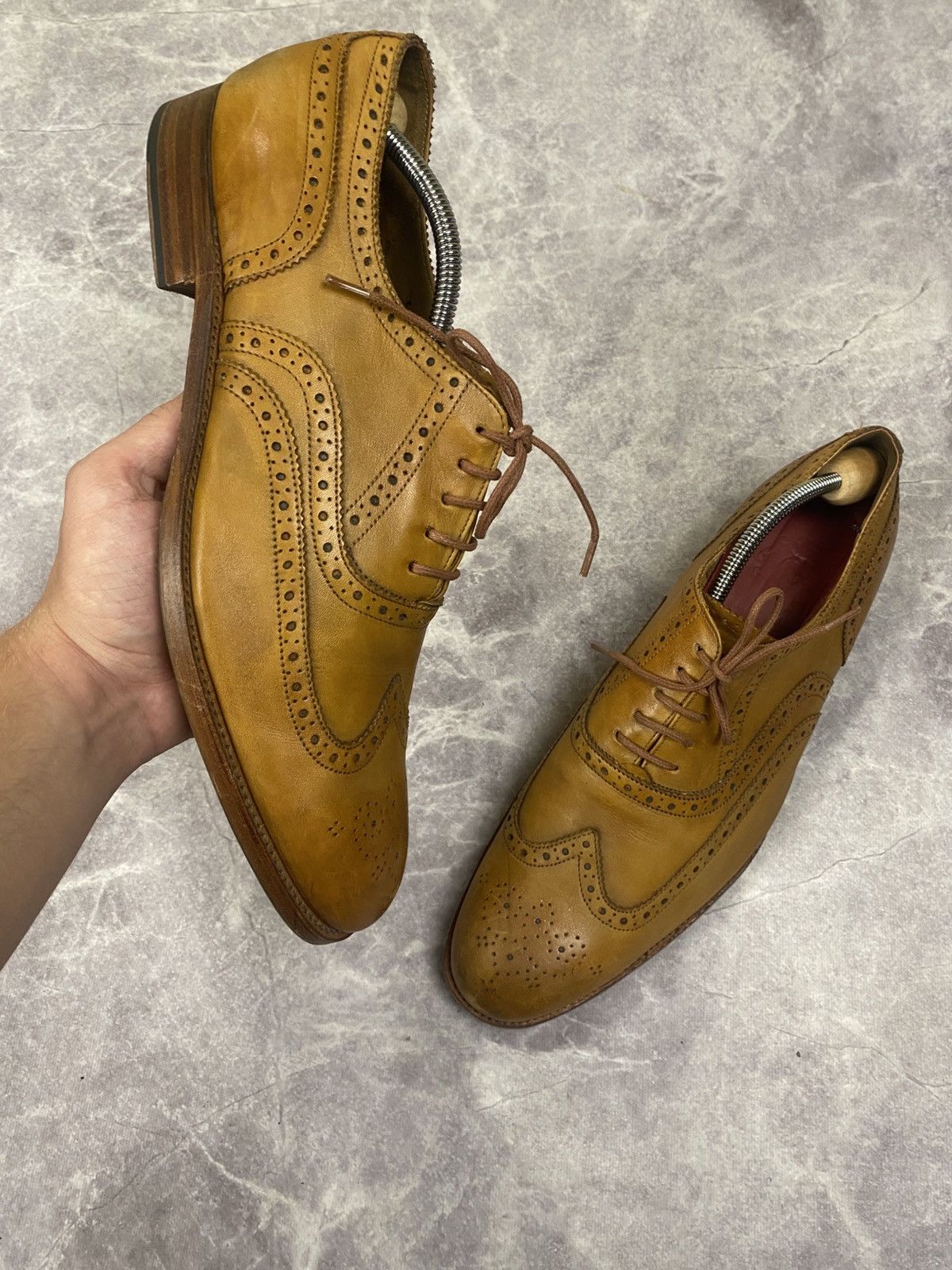 Grenson Grenson Dylan Wing Tip Oxford Brogue Leather Shoes Size: 46 Size US 13 / EU 46 - 1 Thumbnail
