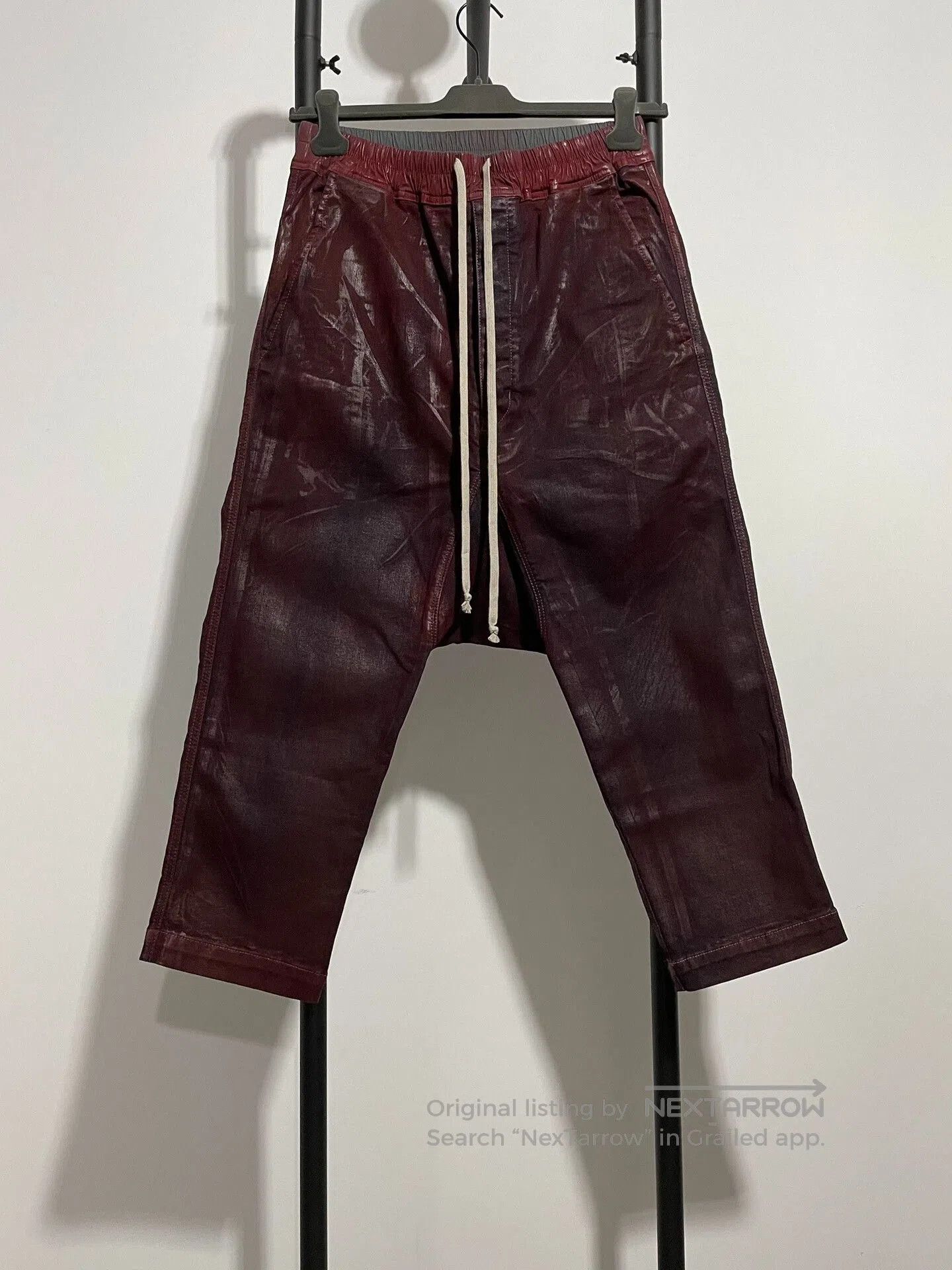 Rick Owens rick owens coated waxed cropped pants. Size US 36 / EU 52 - 1 Thumbnail
