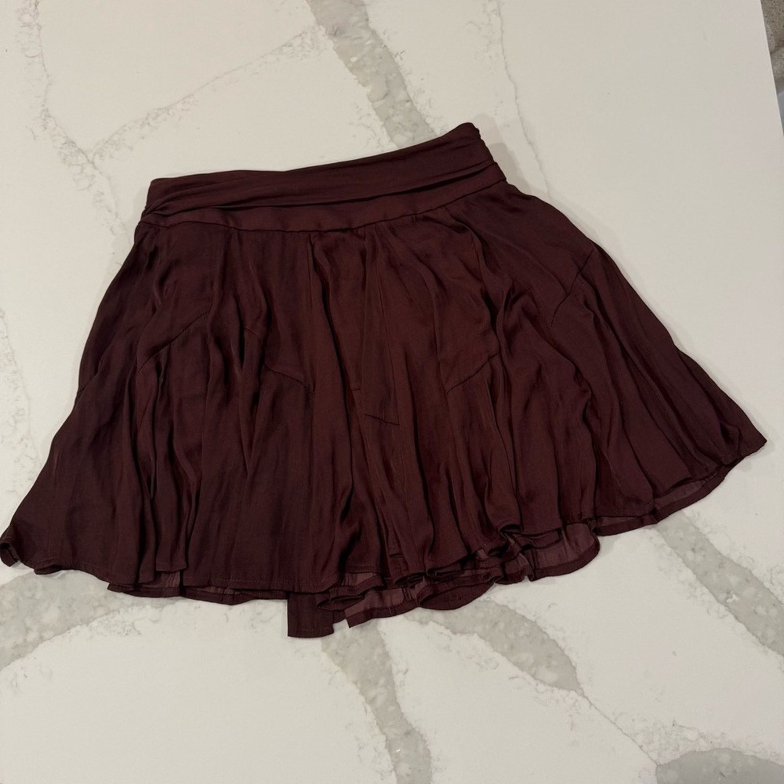 Free People Free People Sateen Mini Wrap Skirt Women’s Small Chocolate Size 27" / US 4 / IT 40 - 5 Thumbnail