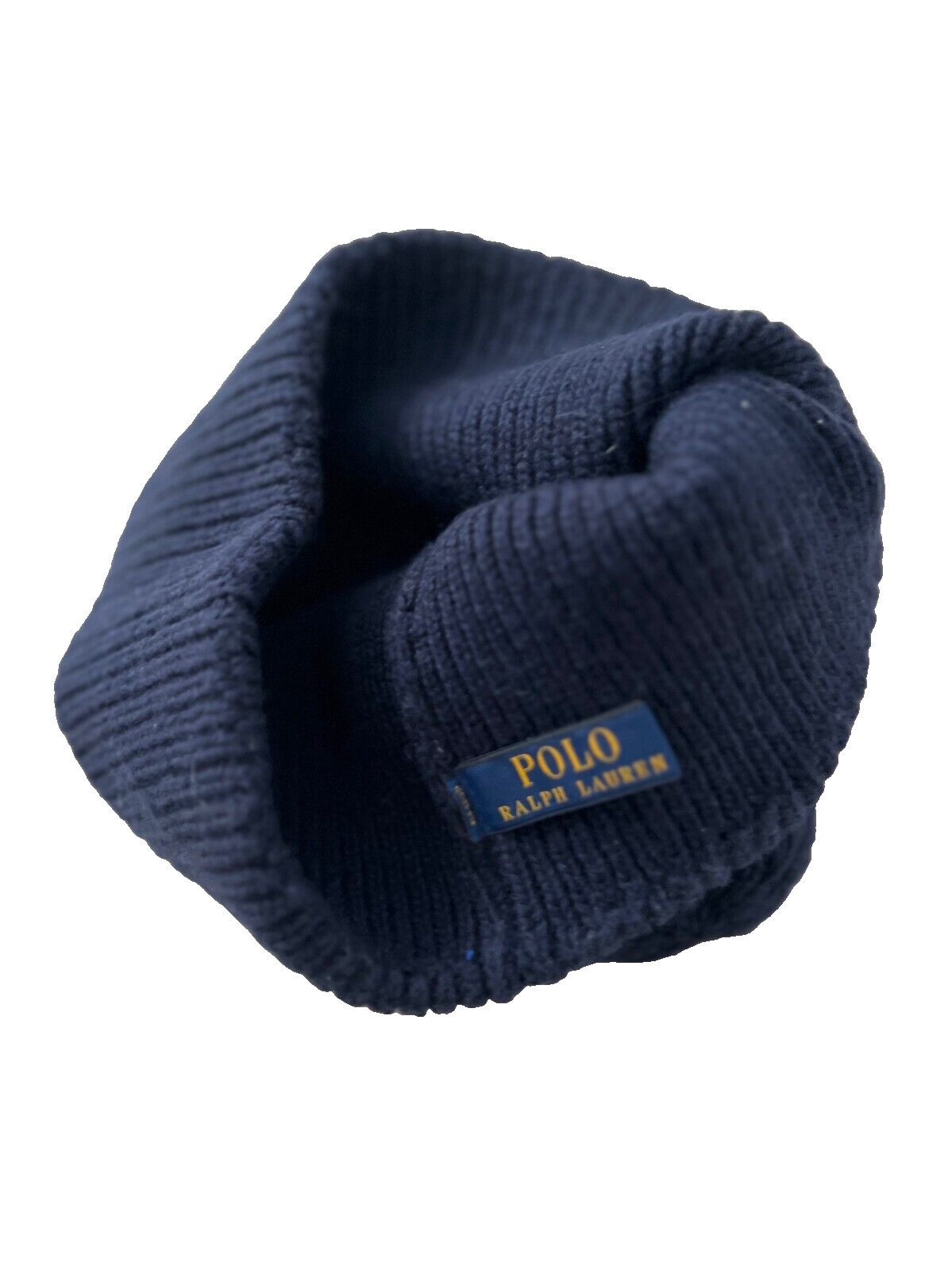 Polo Ralph Lauren Polo Ralph Lauren Cuff Rib Knit Bulldog Beanie Hat Navy Size ONE SIZE - 2 Thumbnail
