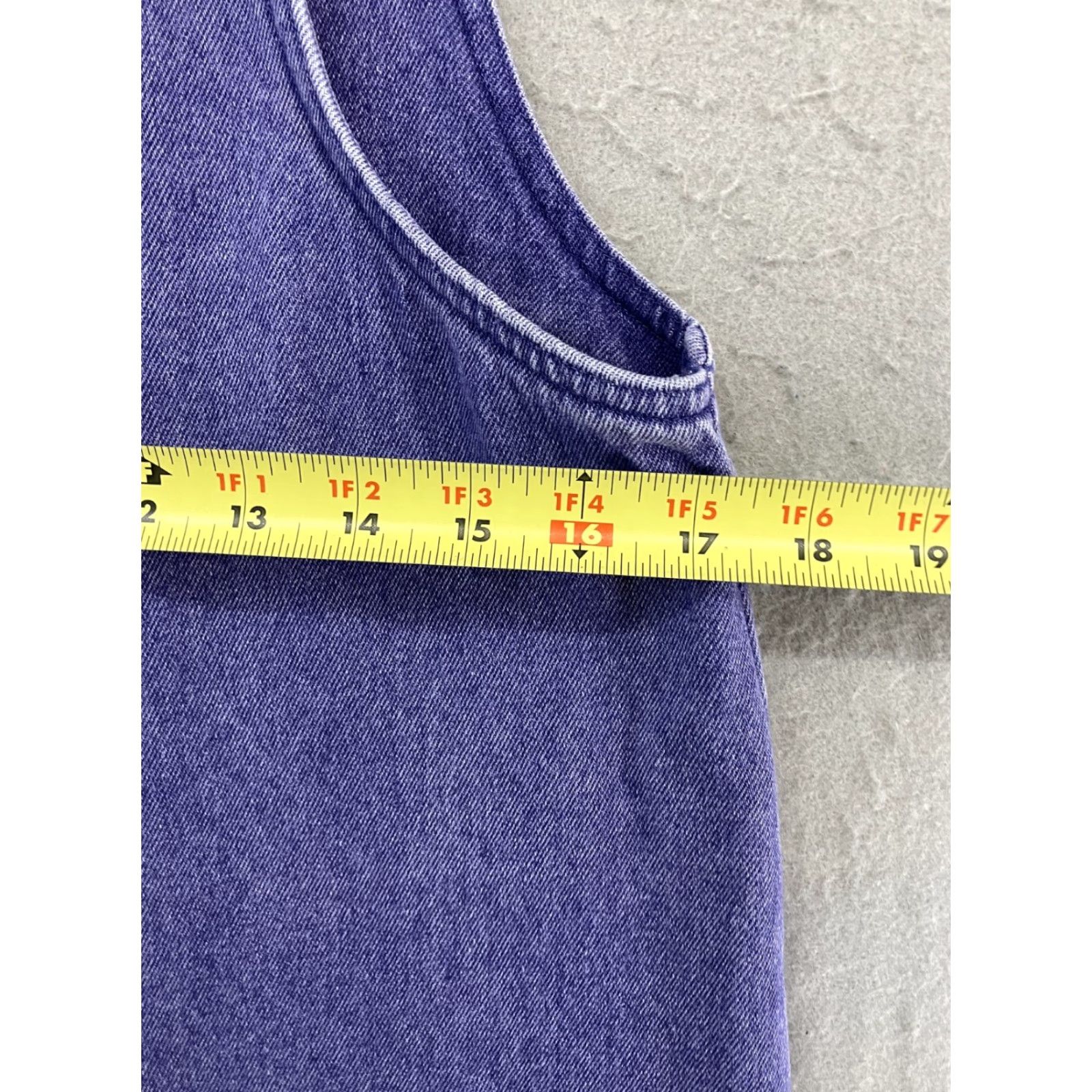 Vintage VINTAGE Christopher & Banks Overall Skirt Womens S Purple Casual Party 80s 90s Denim Slit Size 28" / US 6 / IT 42 - 4 Thumbnail