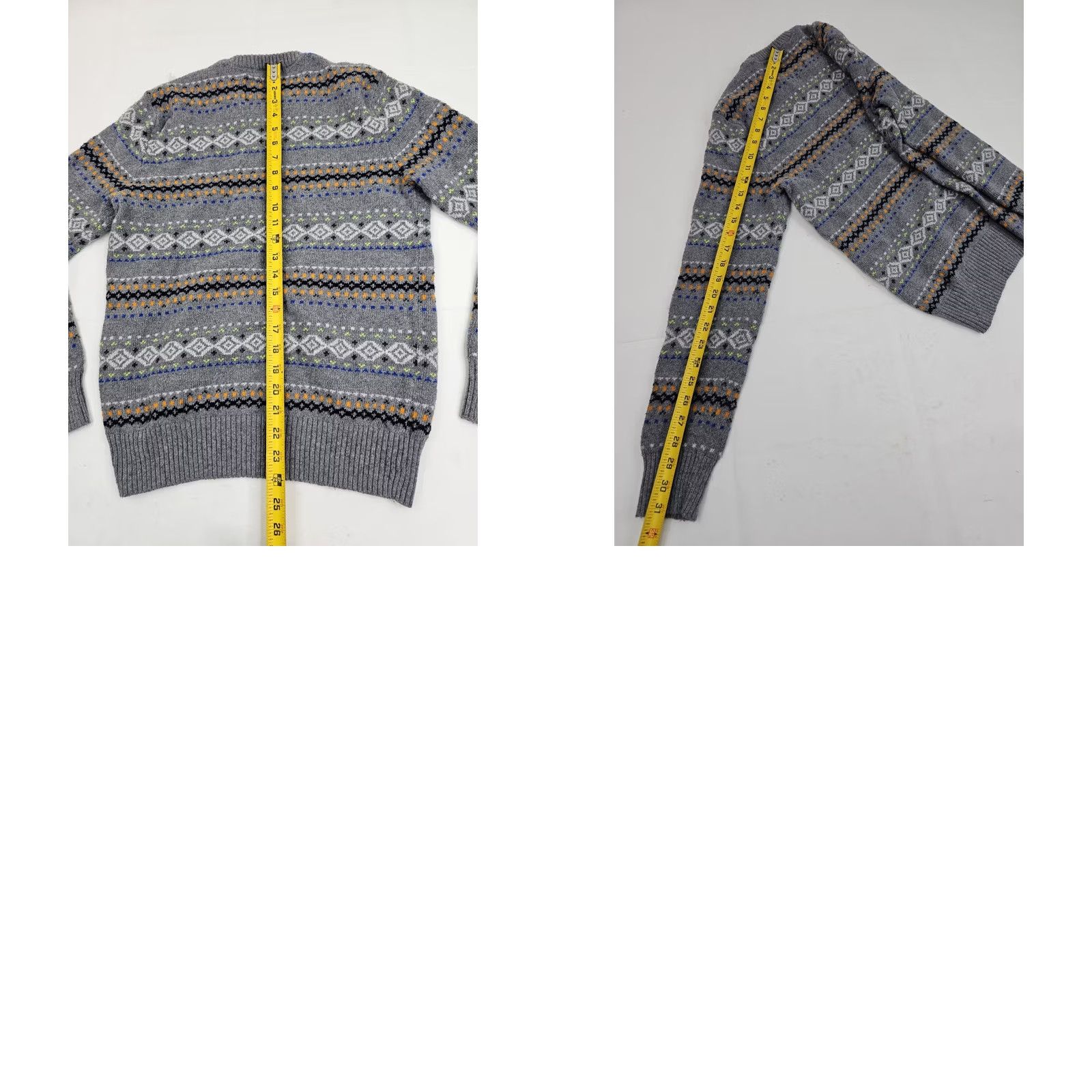 American Eagle Outfitters American Eagle Outfitters Fair Isle Knit Sweater Men M Cotton Rabbit Hair Athletic Fit Pullover Crewneck Gray Long Sleeve Vintage No EUC Size US M / EU 48-50 / 2 - 8 Thumbnail