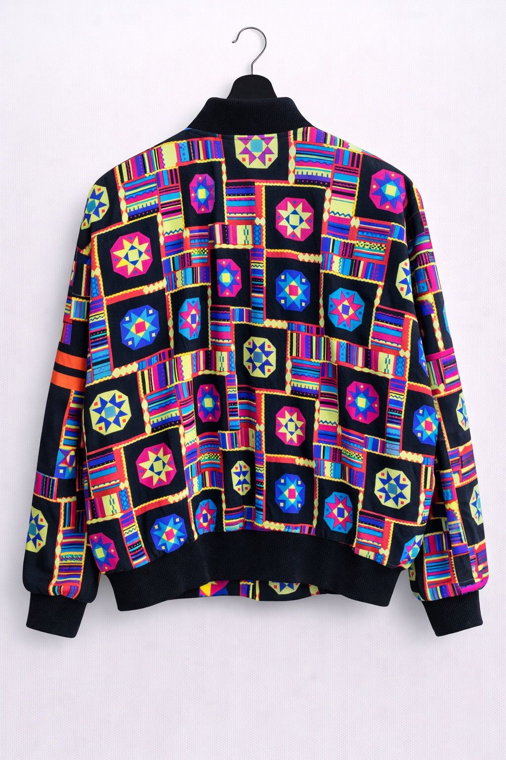 Japanese Brand Vintage GIVY Geometric Pattern Bomber Statement Outerwear Size US S / EU 44-46 / 1 - 2 Thumbnail