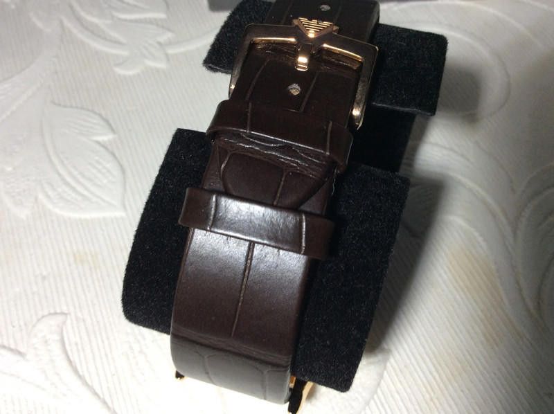 Emporio Armani Emporio Armani men's automatic brown leather strap watch Size ONE SIZE - 5 Thumbnail