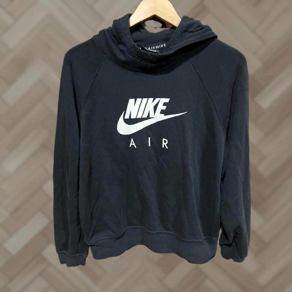 Nike Nike Air Hoodie Womens Large Black CZ4014 Pullover Sweatshirt Logo Sportswear Hooded Pockets Easy Care Fall Winter Spring Size L / US 10 / IT 46 - 1 Thumbnail