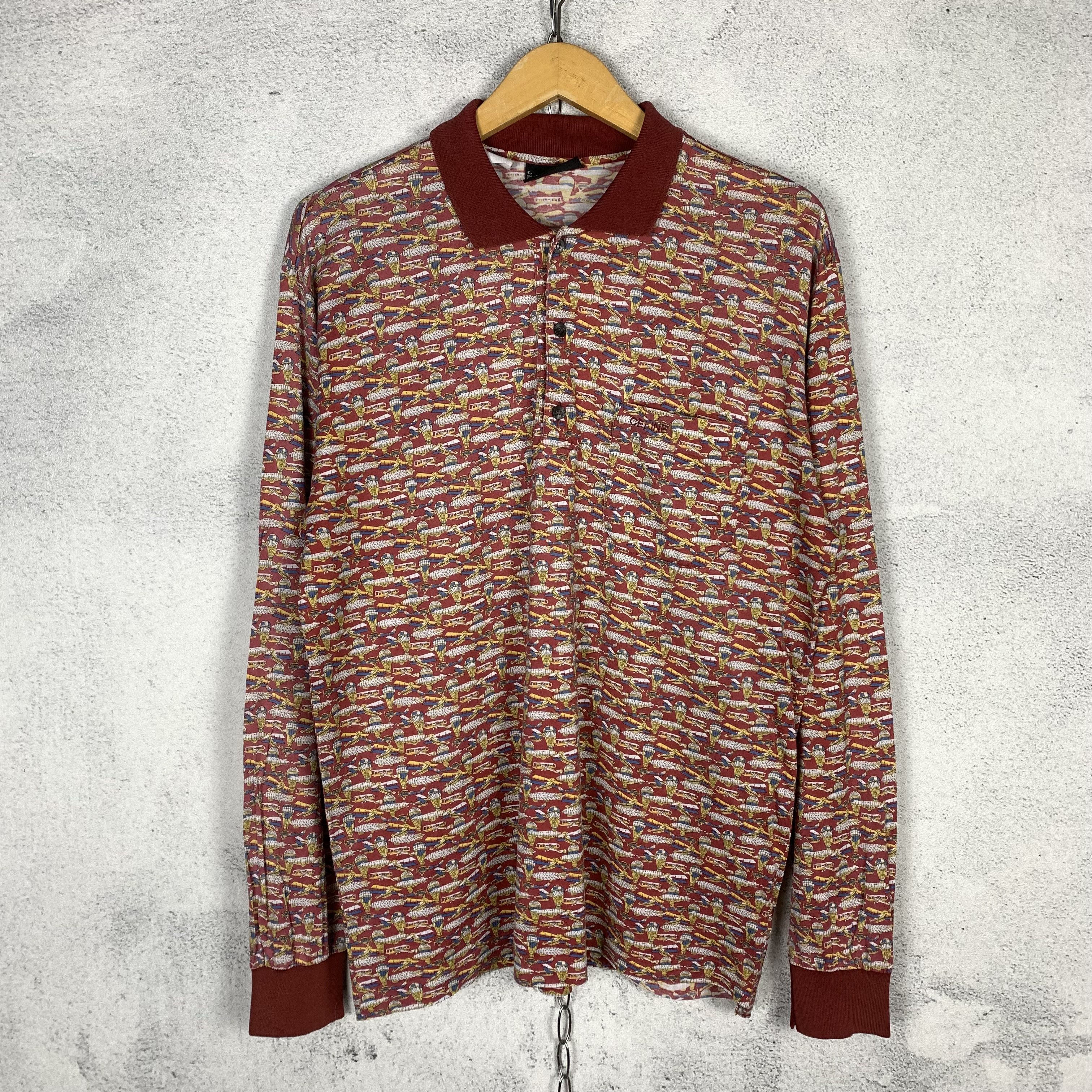 Celine Vintage Celine Monogram Longsleeve Tshirt Size US M / EU 48-50 / 2 - 1 Thumbnail