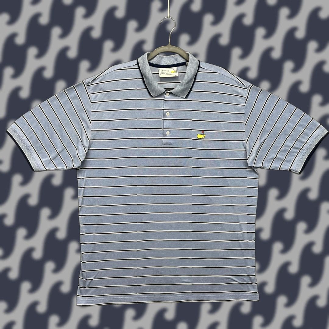 Vintage VINTAGE Augusta National Masters Polo Shirt Mens XL Blue Stripe Logo Augusta National Hong Kong Polo Shirts Size US XL / EU 56 / 4 - 1 Thumbnail