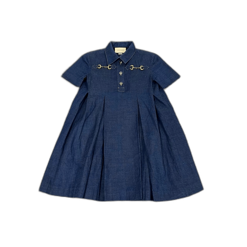 Gucci Gucci Denim Dress with Horsebit Detail-2506 Size S / US 4 / IT 40 - 1 Thumbnail