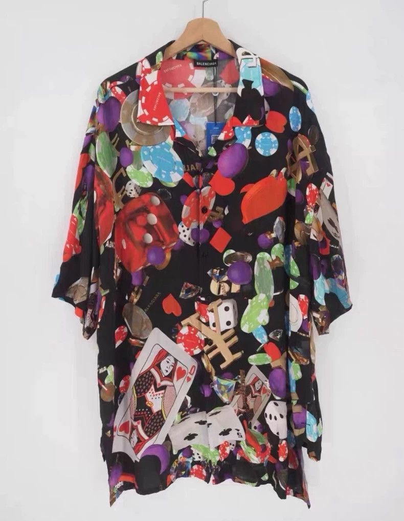Balenciaga Balenciaga Poker print short-sleeved shirt Size US L / EU 52-54 / 3 - 3 Thumbnail