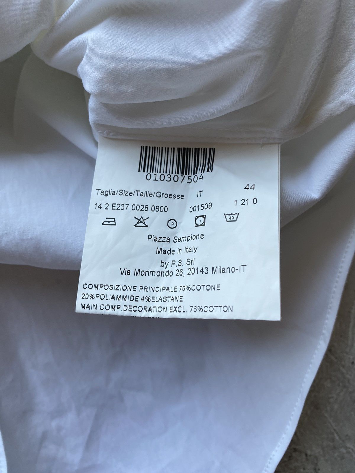 Designer Basic Piazza Sempione Made in Italy White Shirt Luxury Rare Size US M / EU 48-50 / 2 - 5 Thumbnail