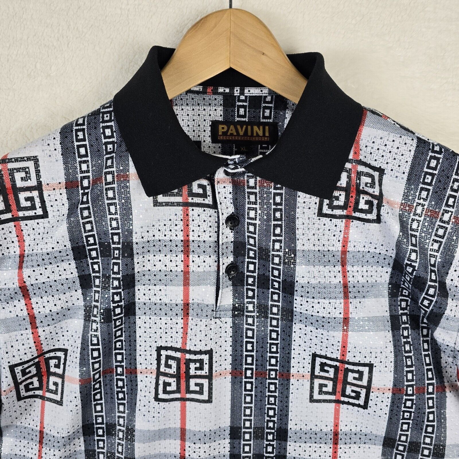 Other Pavini Luxury Men’s Polo Striped Geometric AOP Shirt XL Size US XL / EU 56 / 4 - 3 Thumbnail