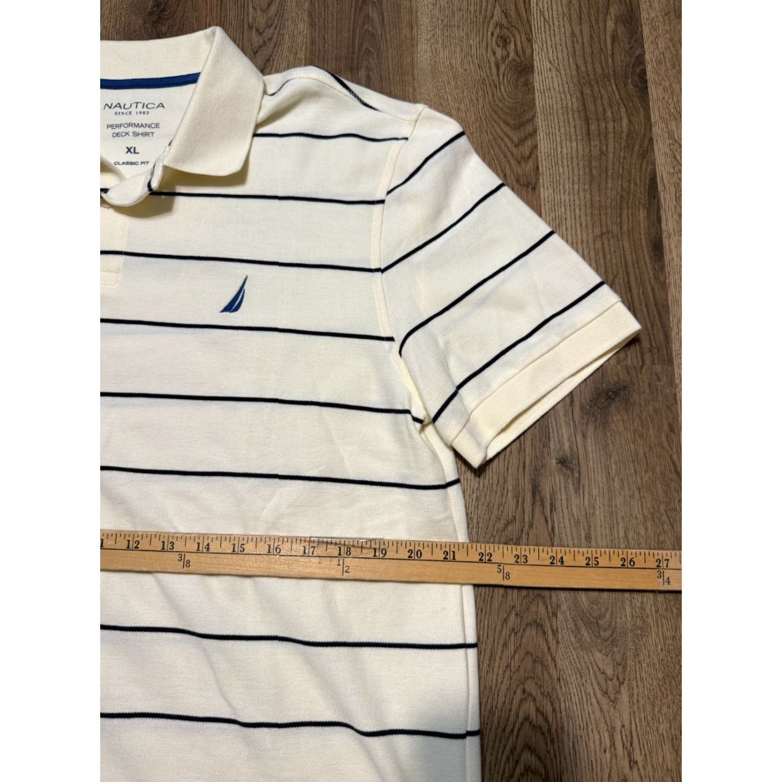 Nautica Nautica Shirts Men's XL White Polo Performance Deck Striped Classic Fit Size US XL / EU 56 / 4 - 5 Thumbnail