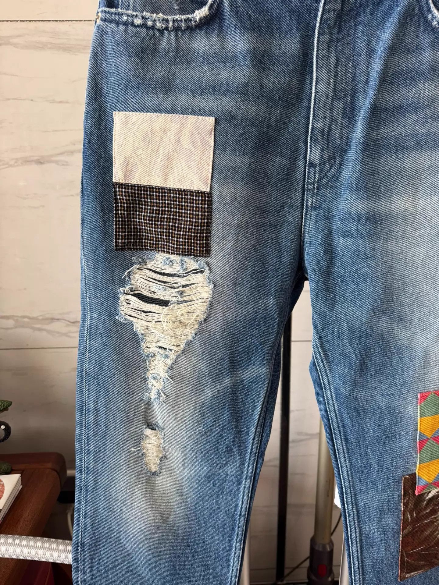 Loewe LOEWE SS25 Distressed Straight Denim Pants Men's Size US 30 / EU 46 - 6 Thumbnail