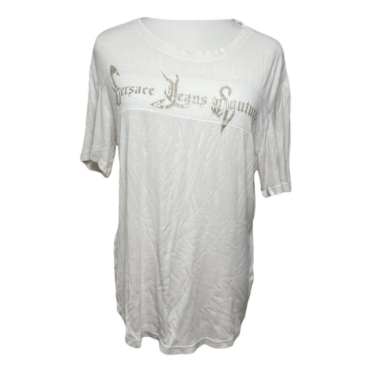 Versace Jeans Couture White Cotton Top Size XL / US 12-14 / IT 48-50 - 1 Thumbnail