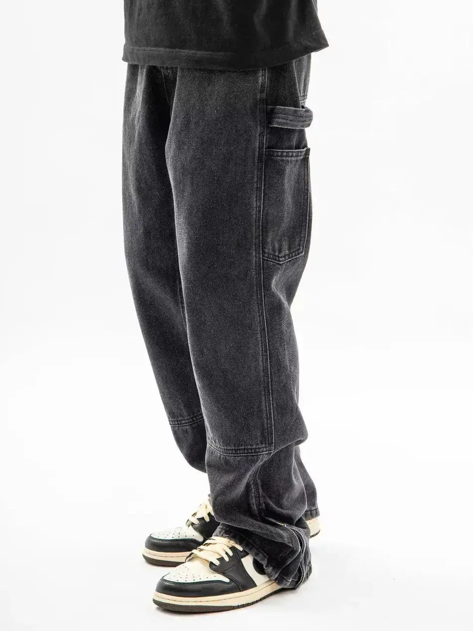 Japanese Brand Retro loose high street zipper jeans Size US 30 / EU 46 - 2 Thumbnail