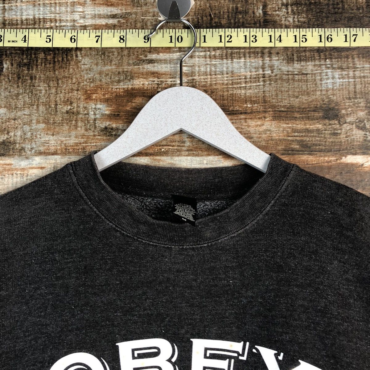 Japanese Brand Obey vintage Grey faded Sweatshirt #A2518 Size US M / EU 48-50 / 2 - 4 Thumbnail