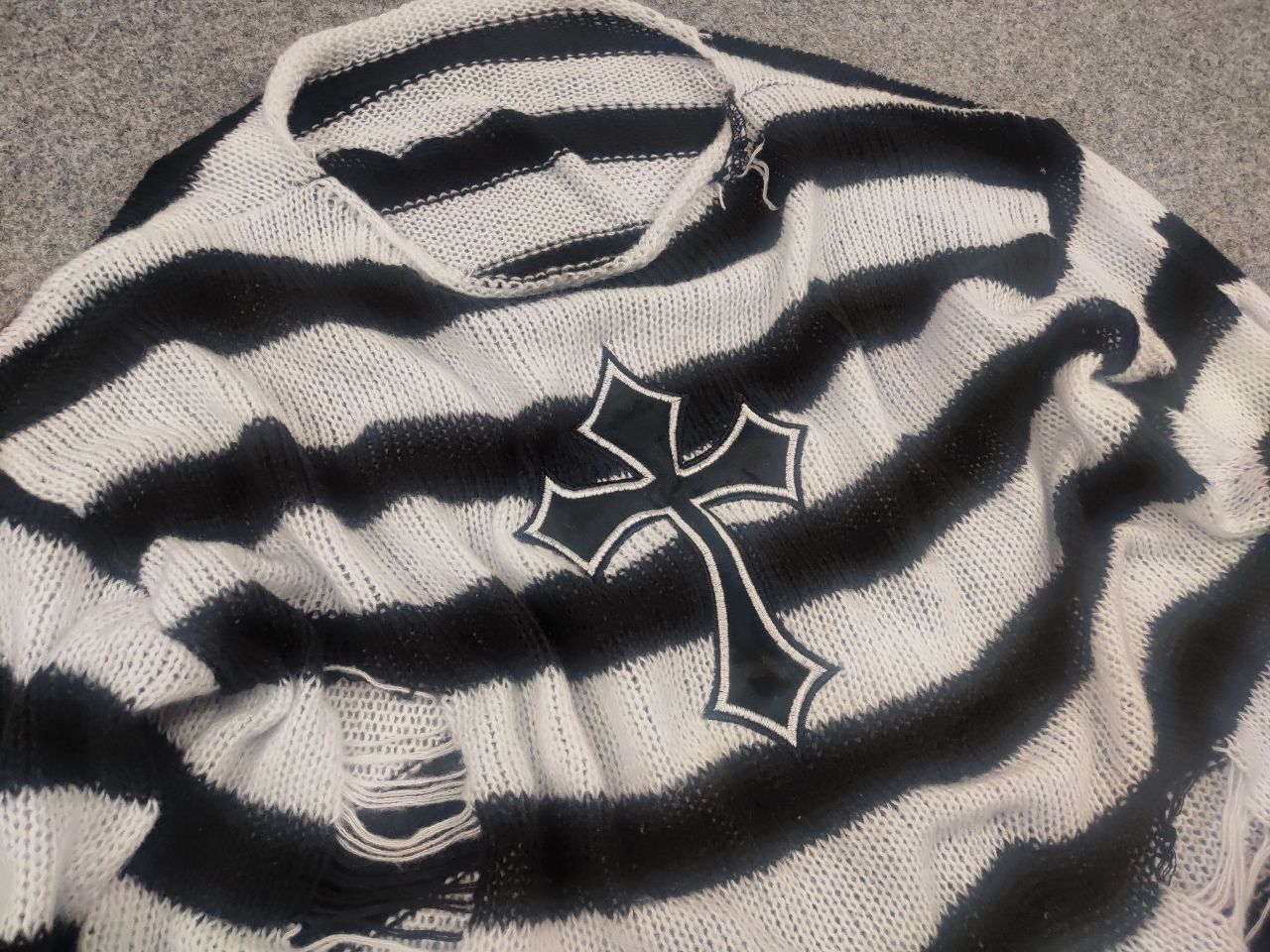 If Six Was Nine Vintage Punk Cros Y2K grunge Oversized knit Sweater Hysteric Size US XL / EU 56 / 4 - 8 Thumbnail