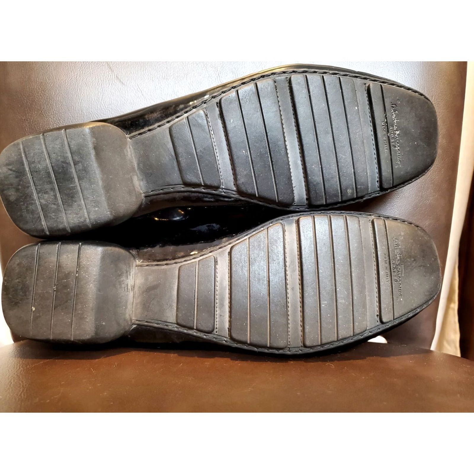 Vintage Ferragamo Sport Black Patent Leather Loafers Buckle Women's Size US 9.5 Size US 10 / IT 40 - 5 Thumbnail