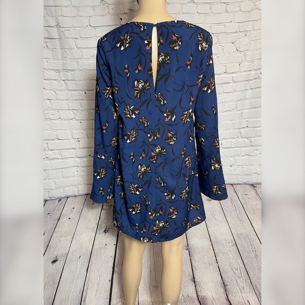 Lulus New Lulus Pleasant Valley Navy Blue Floral Print Long Sleev Size S / US 4 / IT 40 - 5 Thumbnail