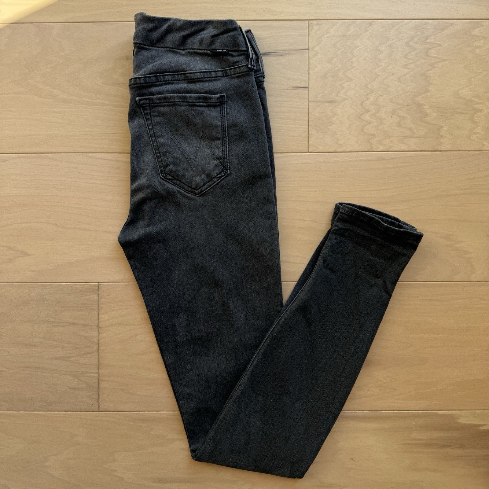 MOTHER Mother Looker Jeans Women's 25 Black Skinny Glam Boho Party Size 25" / US 0 / IT 36 - 2 Thumbnail