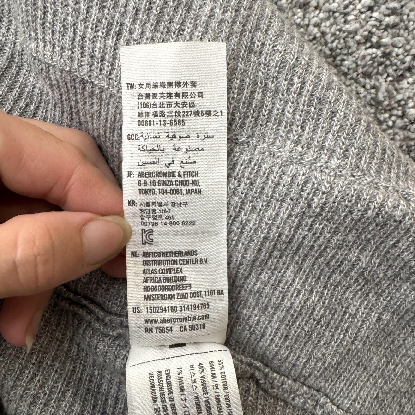 Abercrombie & Fitch Abercrombie & Fitch Sweater Womens Large Gray Full Zip Cardigan Pockets Knit Size L / US 10 / IT 46 - 5 Thumbnail