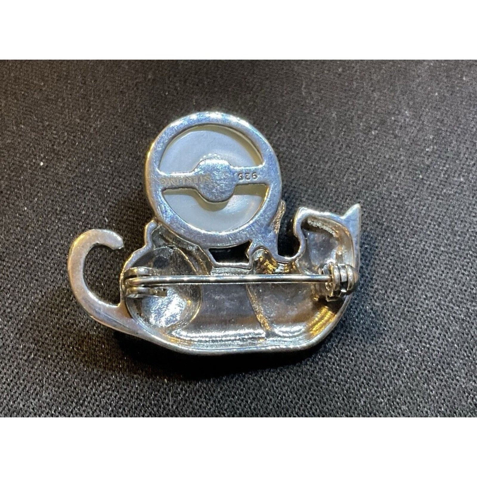 Other 925 Sterling Lidia Freewen Cat On A Faux Pearl Brooch 12g Size ONE SIZE - 4 Thumbnail