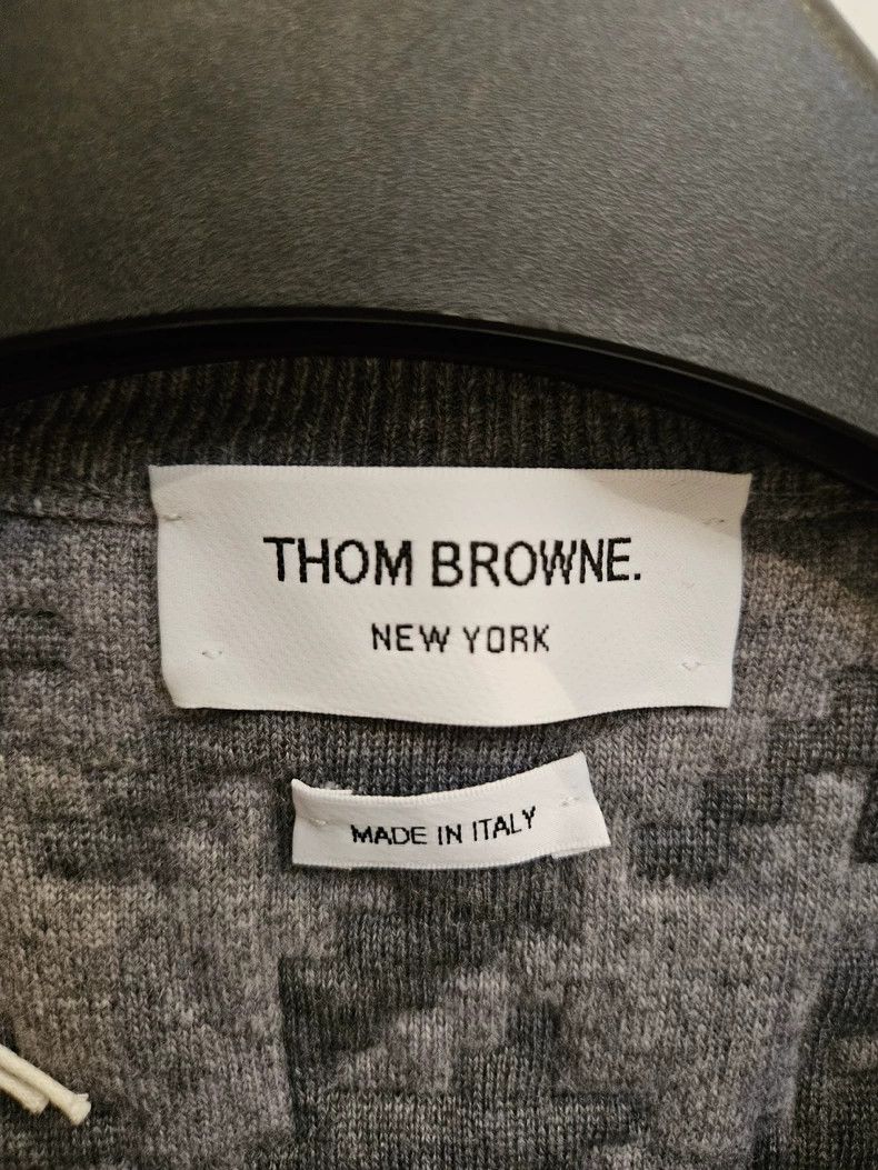 Thom Browne Thom Browne Gray thousand bird sweater Size US XL / EU 56 / 4 - 2 Thumbnail