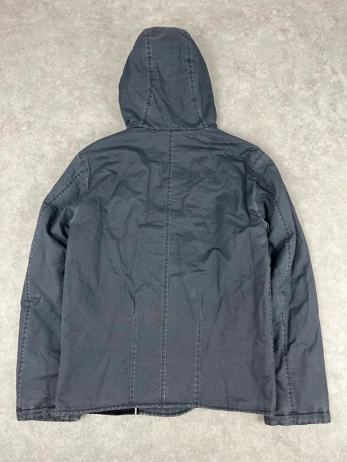 Armani 2000s Armani Blue Faded Buttoned Hooded Coat Size US L / EU 52-54 / 3 - 5 Thumbnail