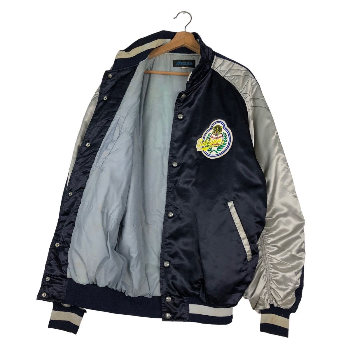Japanese Brand 🔥Vintge Satin Bomber Jacket Sukajan Design Mizuno Japan Size US L / EU 52-54 / 3 - 11 Thumbnail