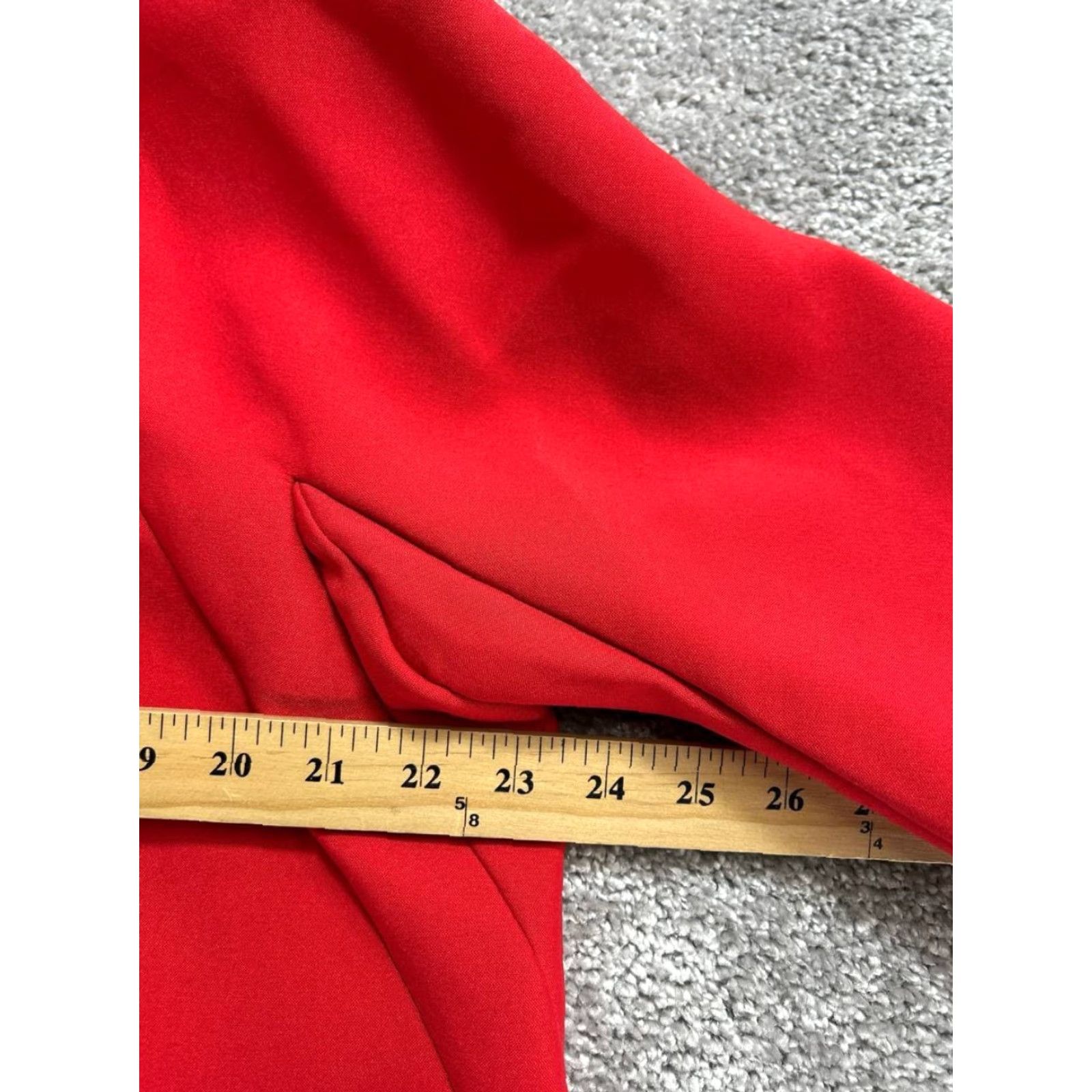 Vintage Lafayette 148 New York Tara Seamed Scuba Jacket Womens M Red Open Front Jacket Size M / US 6-8 / IT 42-44 - 7 Thumbnail