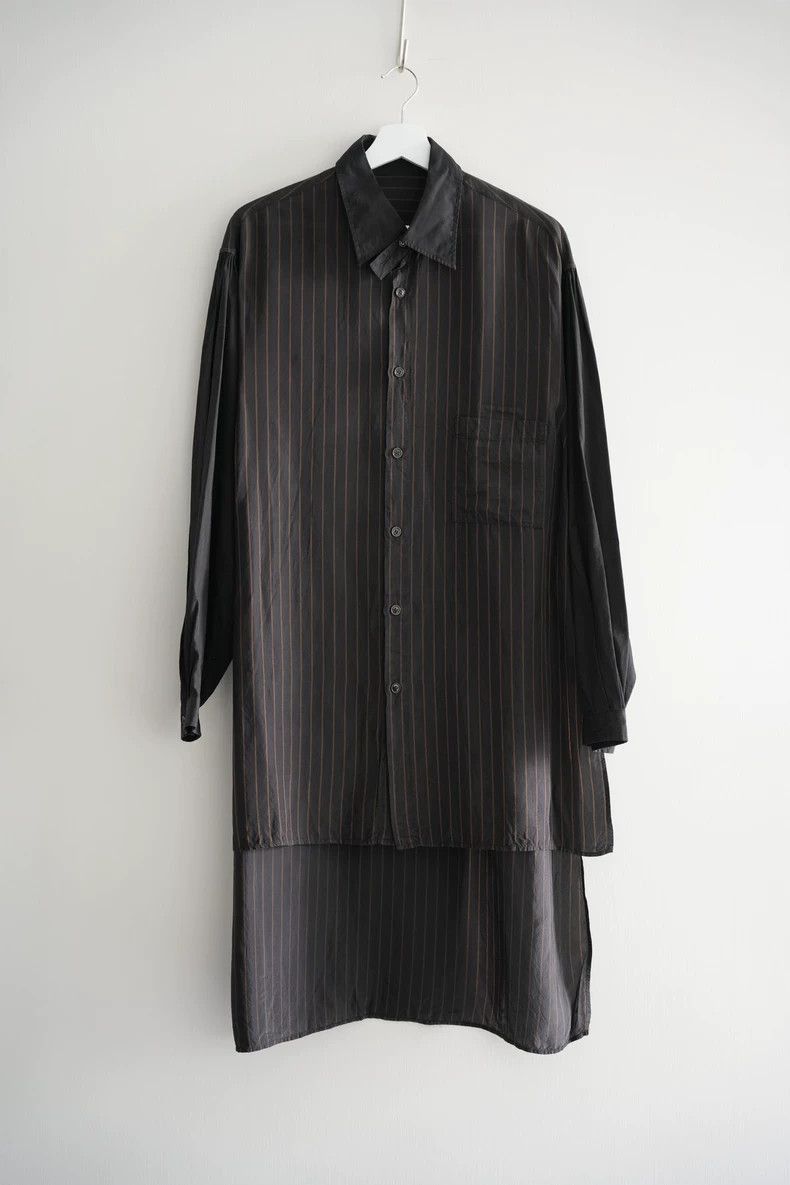 Yohji Yamamoto Yohji Yamamoto Yohji Yamamoto Striped Long Shirt for Men Size US M / EU 48-50 / 2 - 2 Thumbnail