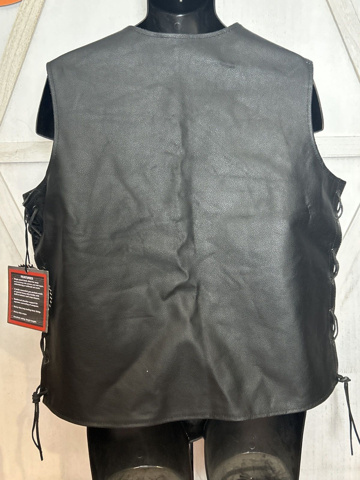 Other Women’s Genuine Leather Motorcycle Vest – Bike Leathers NWT Size 4XL / US 24-26 - 4 Thumbnail