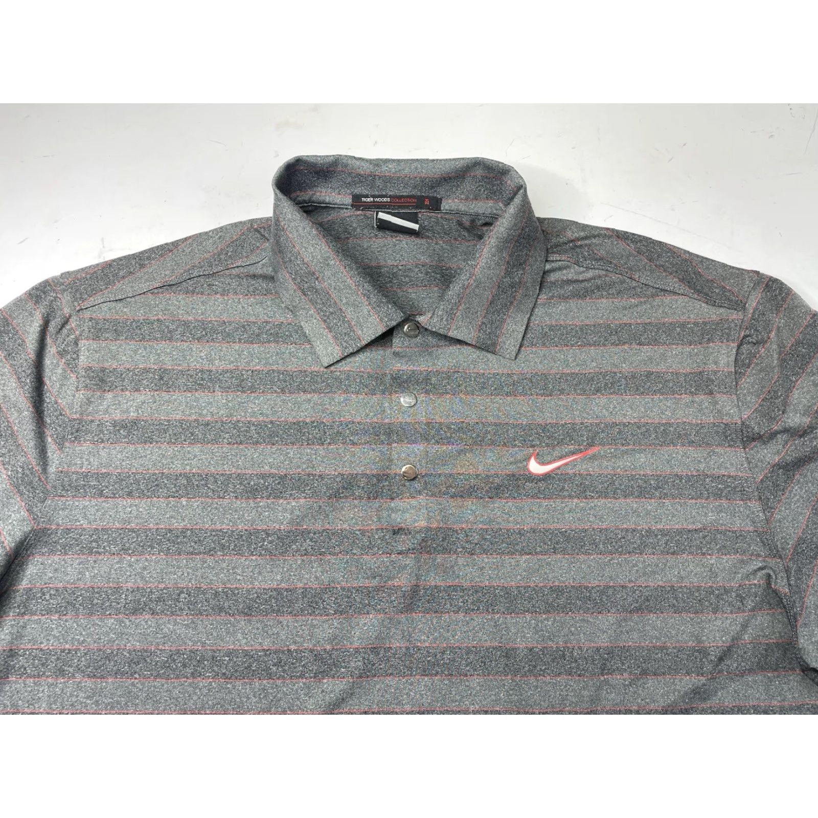 Nike Nike Dri-Fit Shirt Tiger Woods Collection Polo Golf Dri-Fit Striped Gray XL Men Nike Tiger Woods Polo/Shirt Size US XL / EU 56 / 4 - 2 Thumbnail