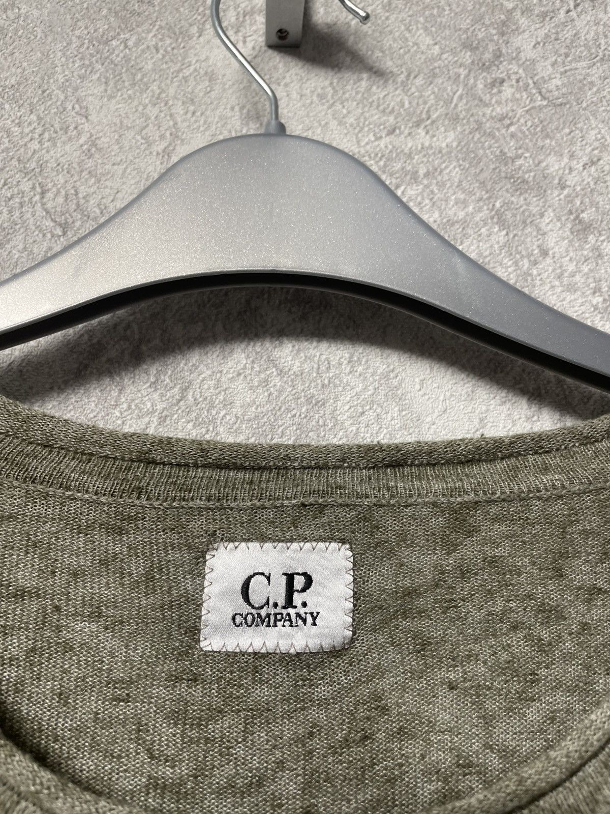 C.P. Company C.P. Company Linen Blend Long Sleeve Sweater Olive Green Size US L / EU 52-54 / 3 - 9 Thumbnail