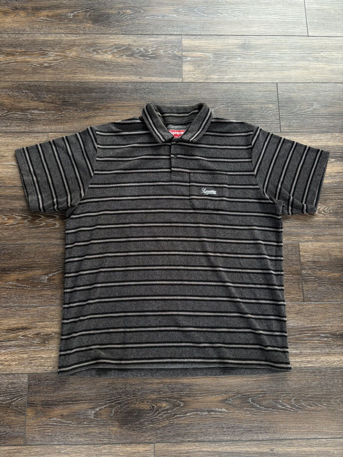 Supreme Supreme Patchwork Velour L/S Polo | Grailed