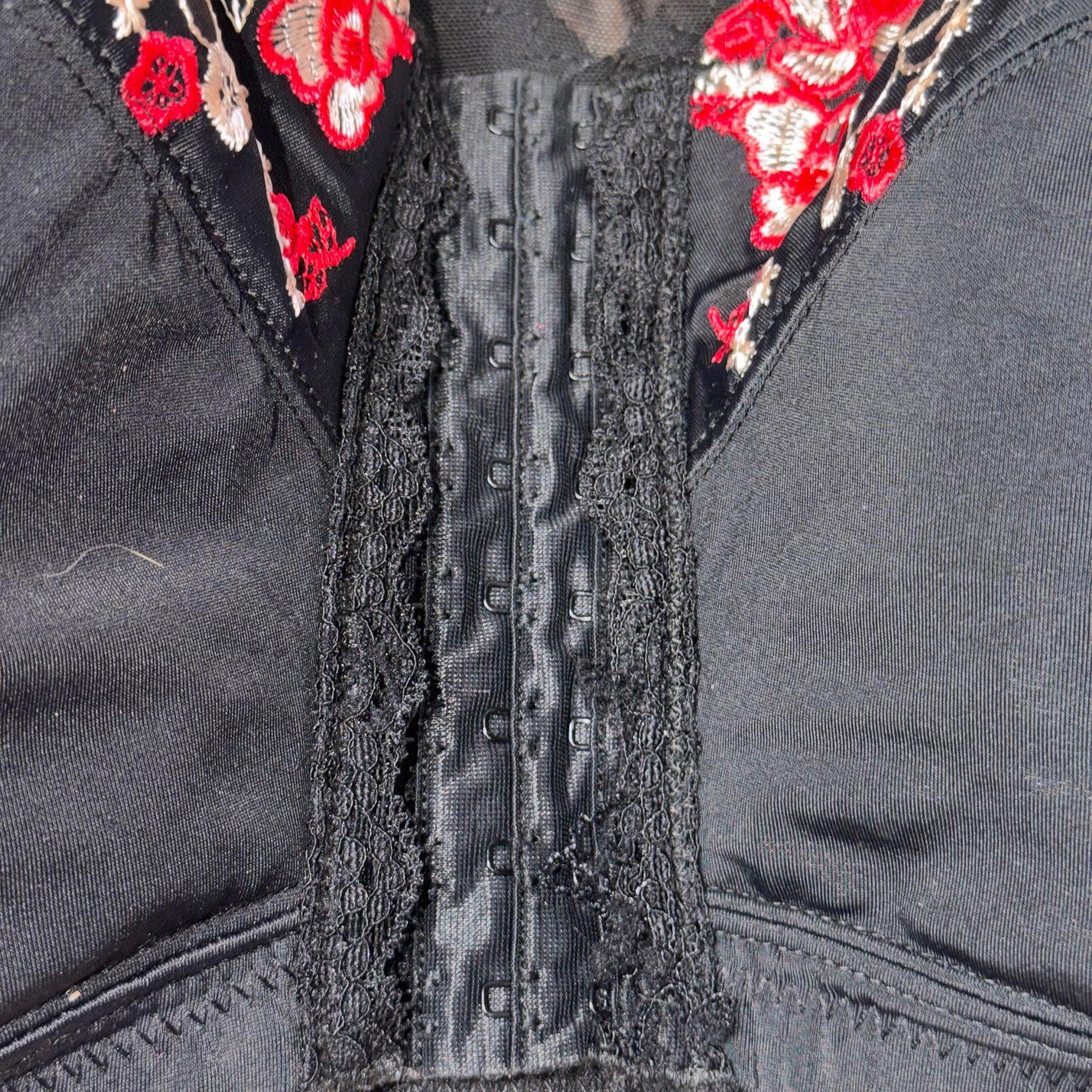 Other Black Floral Embroidered Bra with Lace Detail Size 42/95E Size ONE SIZE - 7 Thumbnail