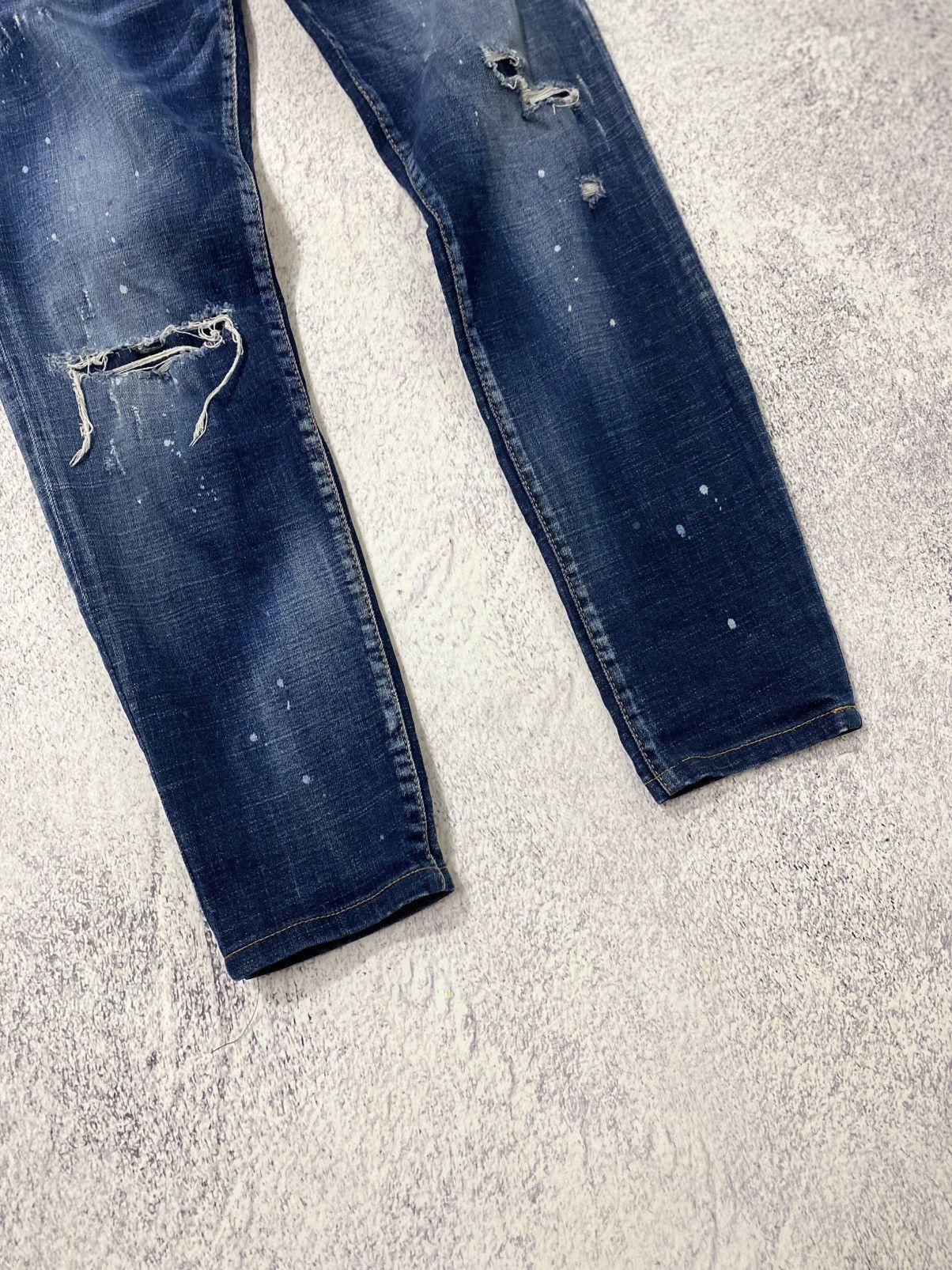 Dsquared2 Dsquared2 Tidy Biker Painted Distressed Skinny Jeans Pants Size US 30 / EU 46 - 2 Thumbnail