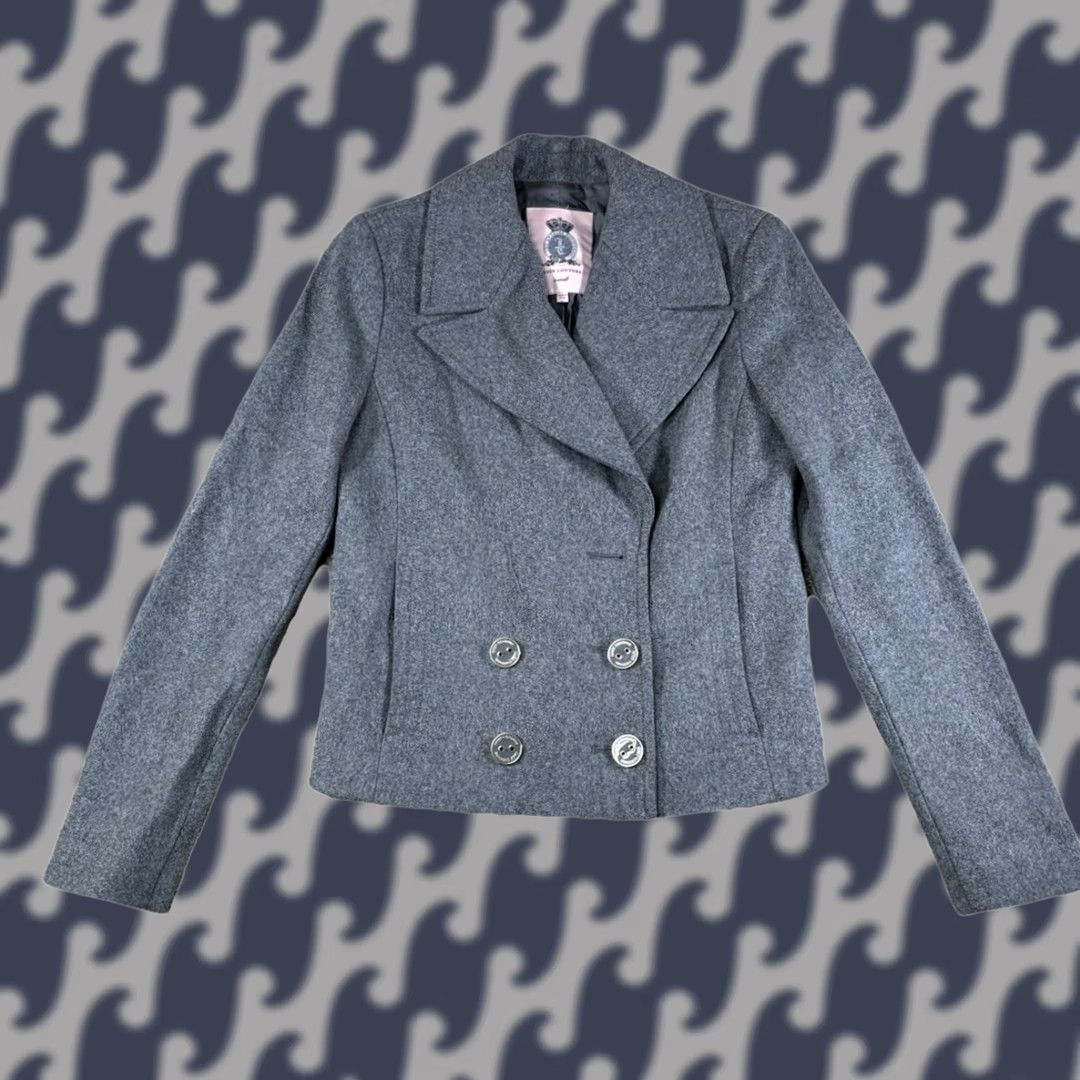 Juicy Couture VINTAGE Juicy Couture Blazer Wool Tweed Grey XS Women Junior? Size XS / US 0-2 / IT 36-38 - 1 Thumbnail