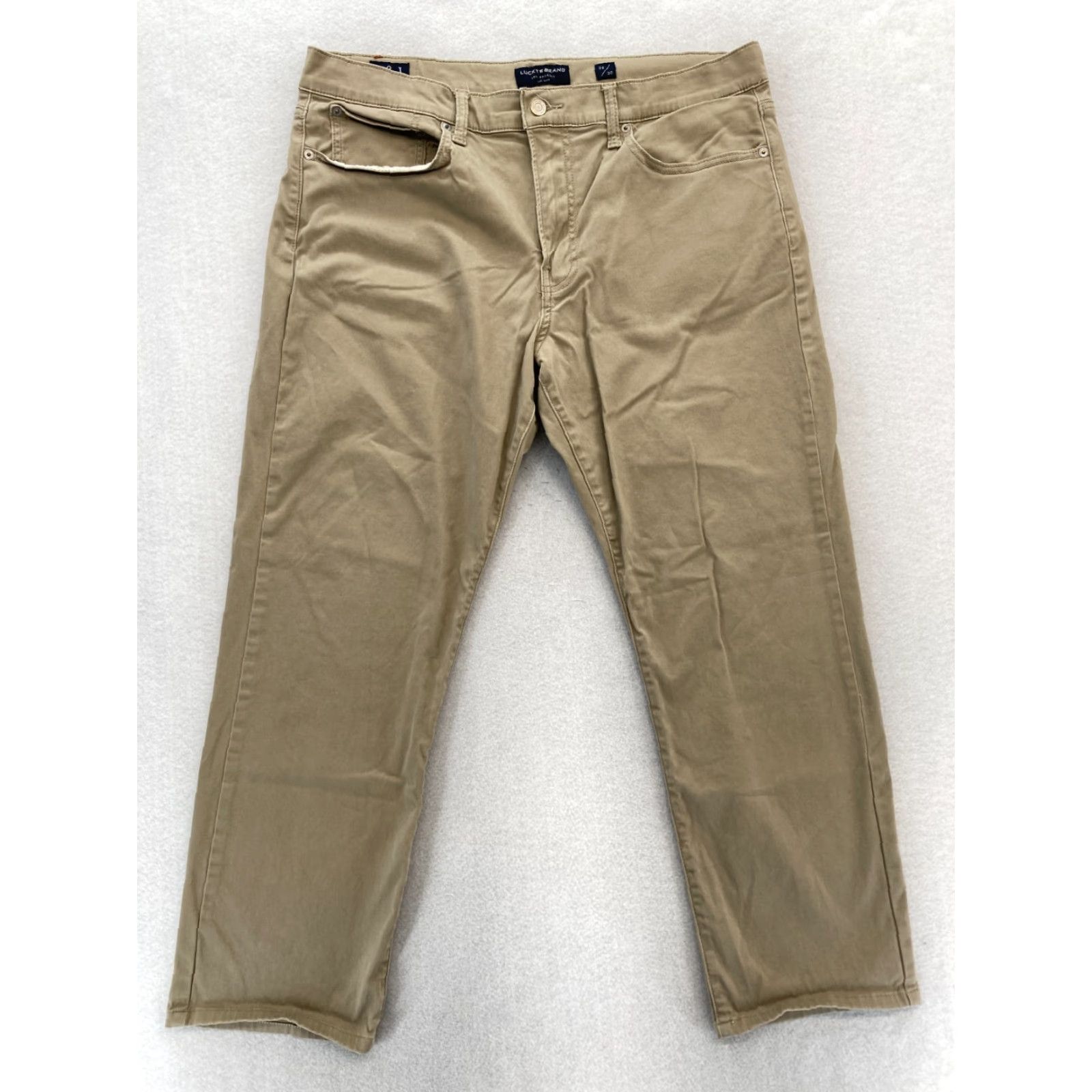 Lucky Brand Lucky Brand 121 Slim Pants Mens 36x27 Brown Stretch Fabric Chino Straight Leg Size US 36 / EU 52 - 2 Thumbnail