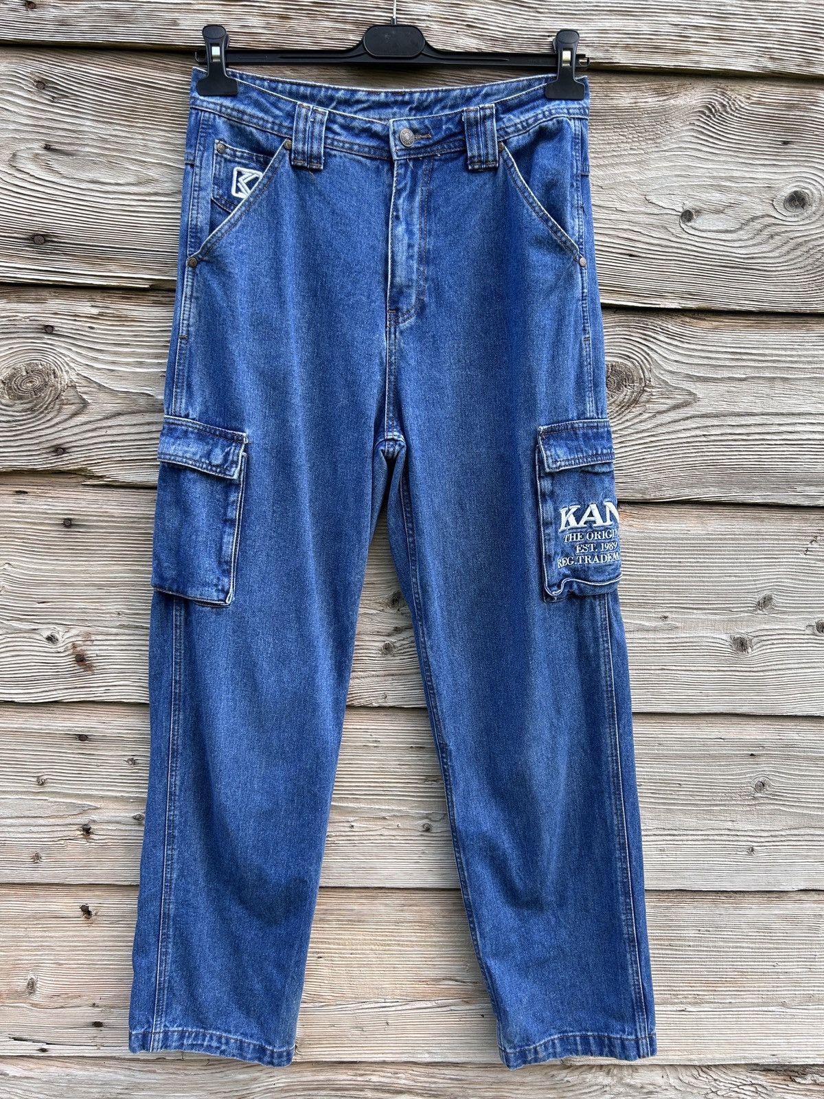 Karl Kani Vintage Karl Kani Embroidery Denim Rap Cargo Pants Jeans Size US 32 / EU 48 - 1 Thumbnail