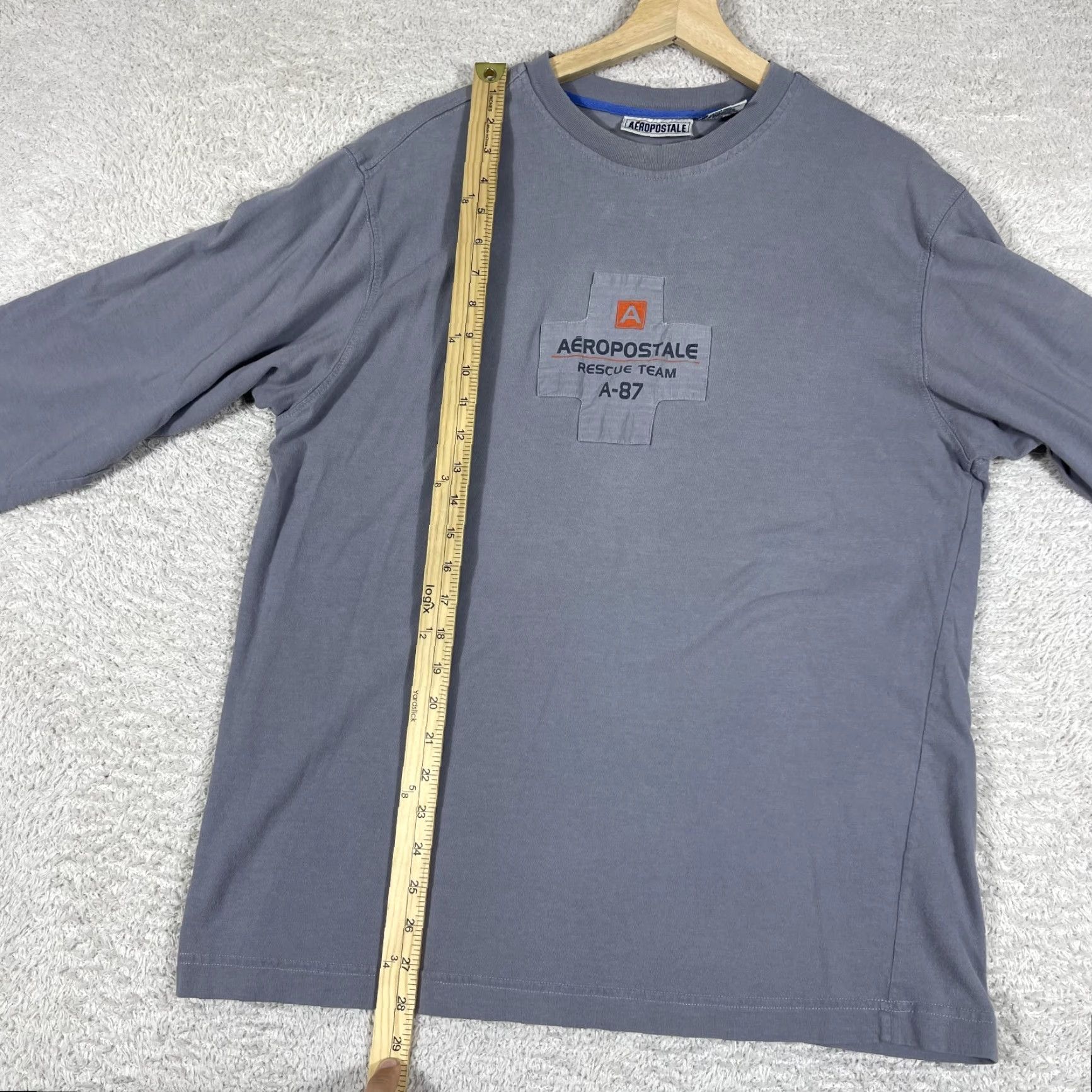 Aeropostale VINTAGE Aeropostale T-Shirt Mens Large Gray Y2K Rescue Team A-87 Ski Long Sleeve Shirt Size US L / EU 52-54 / 3 - 6 Thumbnail